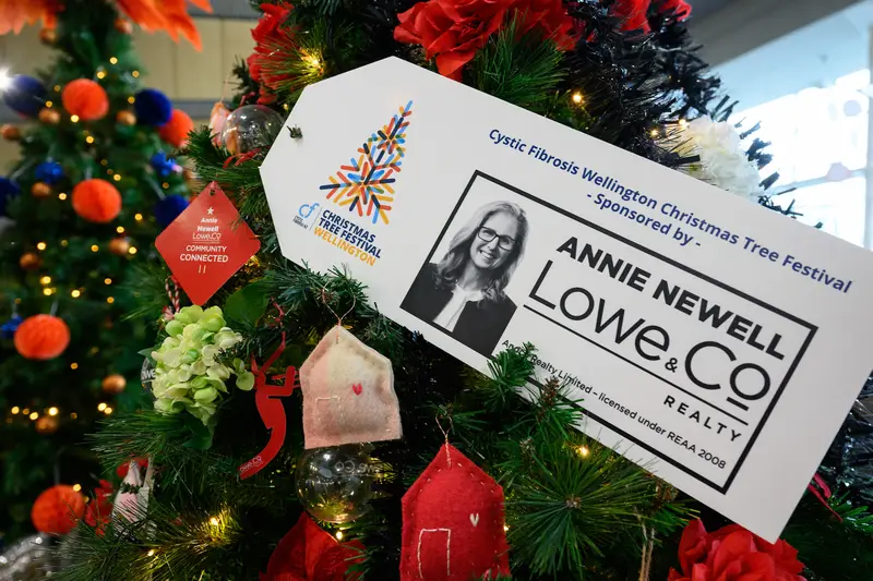 Detail photo of Annie Newell Lowe & Co Christmas Tree in the Wellington Airport Christmas Tree Festival 2025