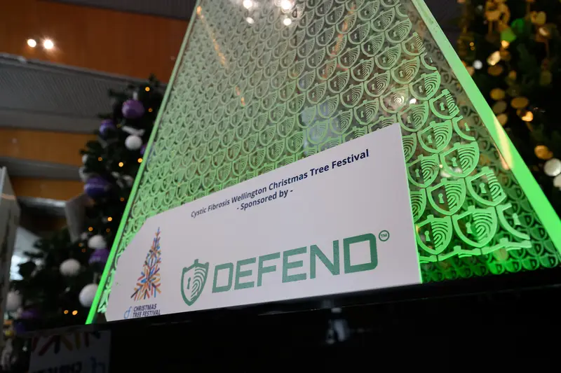 Detail photo of Defend Christmas Tree in the Wellington Airport Christmas Tree Festival 2025