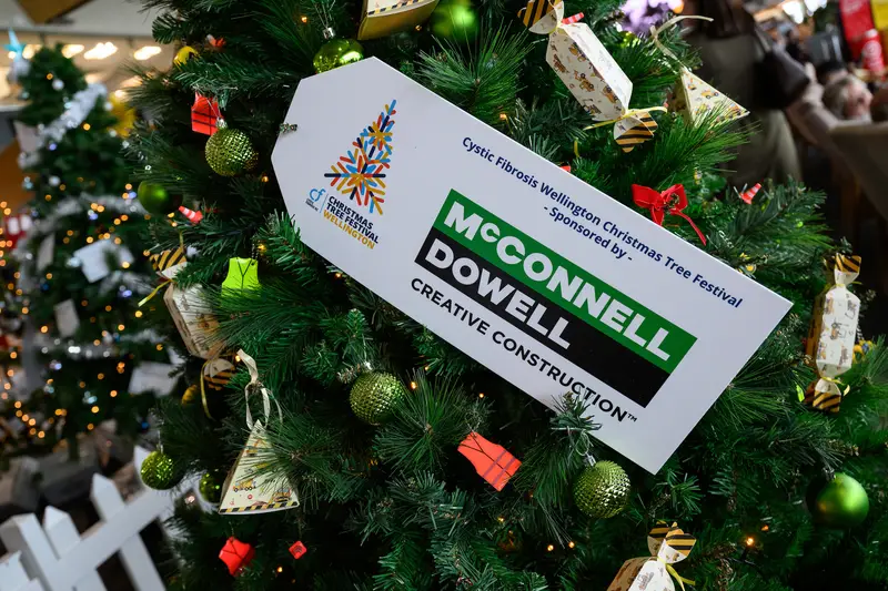 Detail photo of McConnell Dowell Christmas Tree in the Wellington Airport Christmas Tree Festival 2025