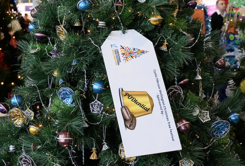 Detail photo of Podtential Christmas Tree in the Wellington Airport Christmas Tree Festival 2025