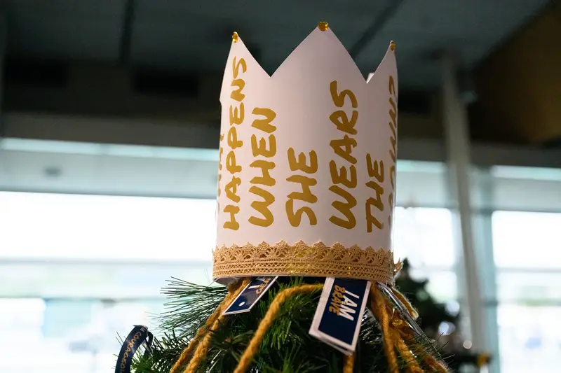 Detail photo of Queen Margaret College Christmas Tree in the Wellington Airport Christmas Tree Festival 2025