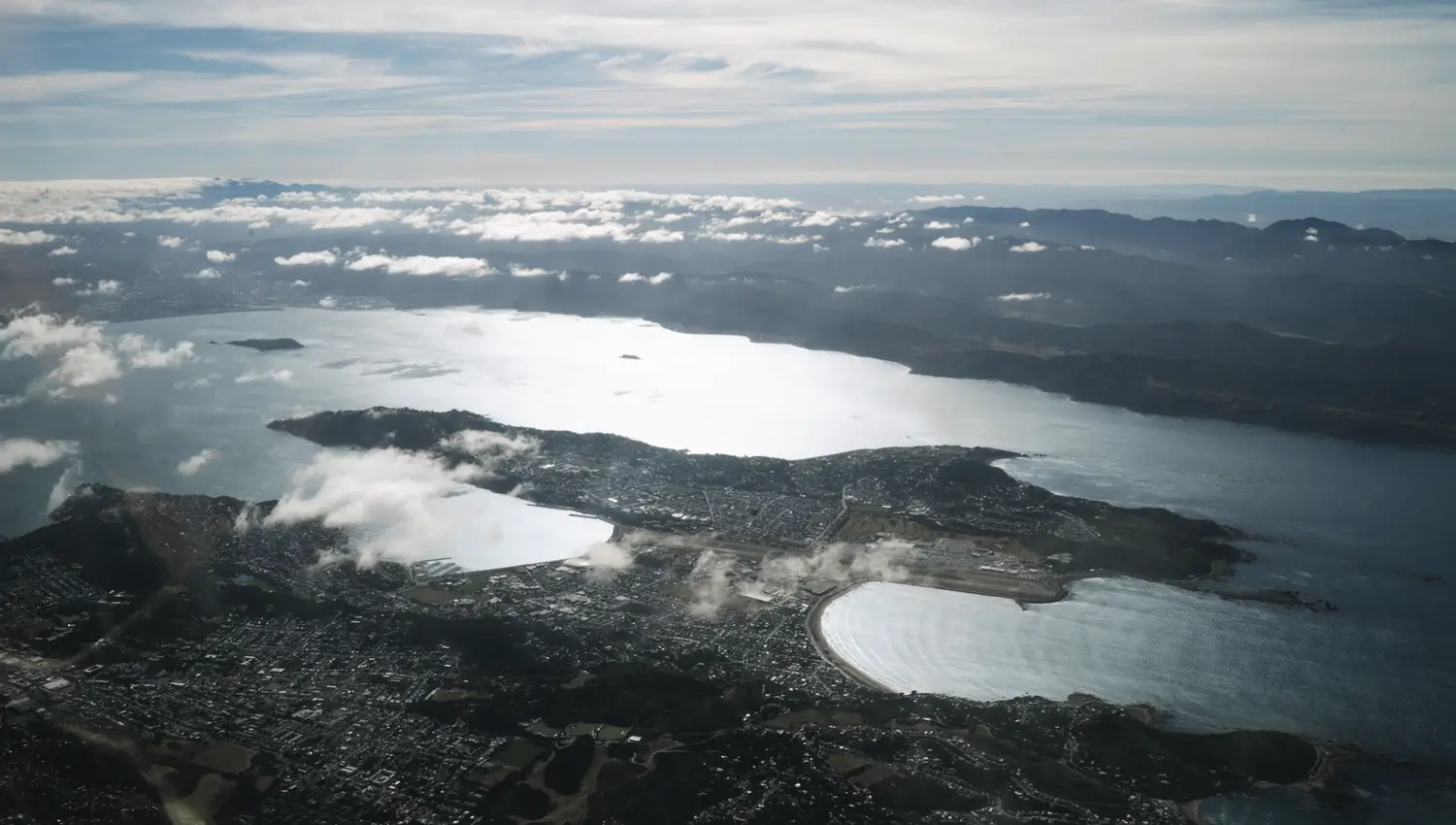 Aerial Photo of Miramar Peninsula and Wellington Airport