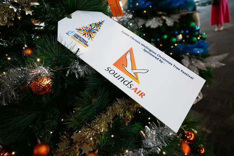 Detail photo of Sounds Air Christmas Tree in the Wellington Airport Christmas Tree Festival 2025