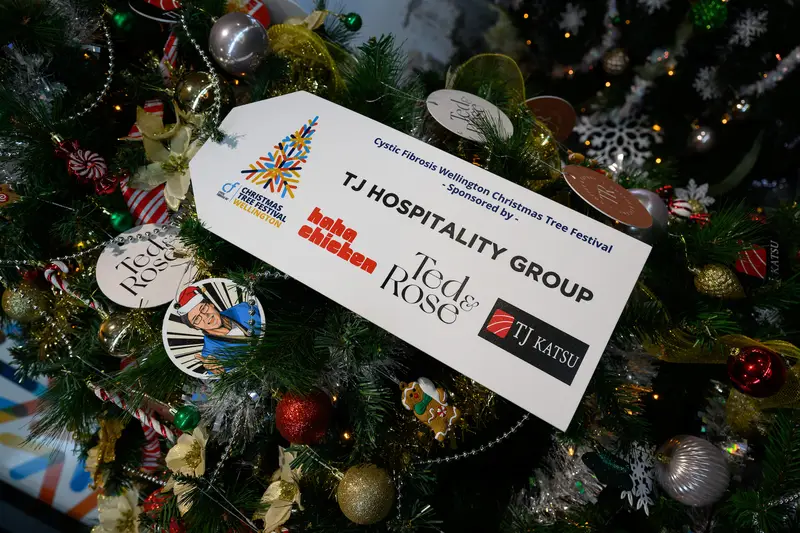 Detail photo of TJ Hospitality Group Christmas Tree in the Wellington Airport Christmas Tree Festival 2025
