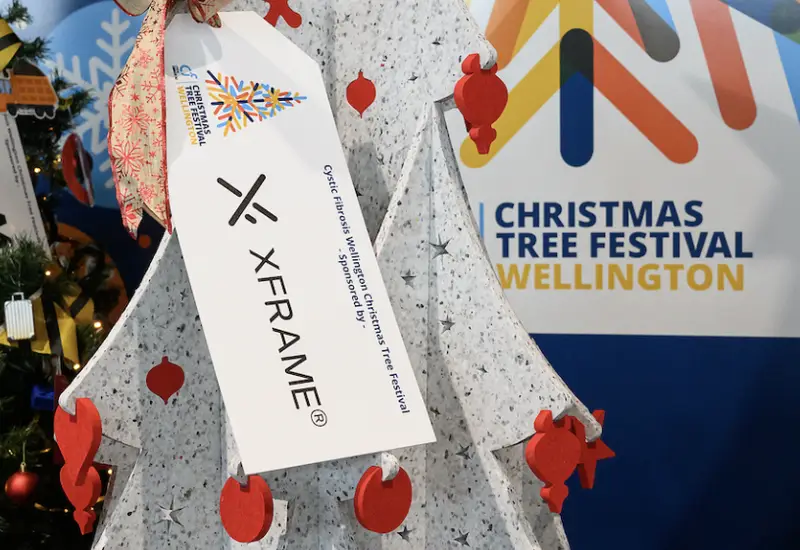 Detail photo of XFrame Christmas Tree in the Wellington Airport Christmas Tree Festival 2025